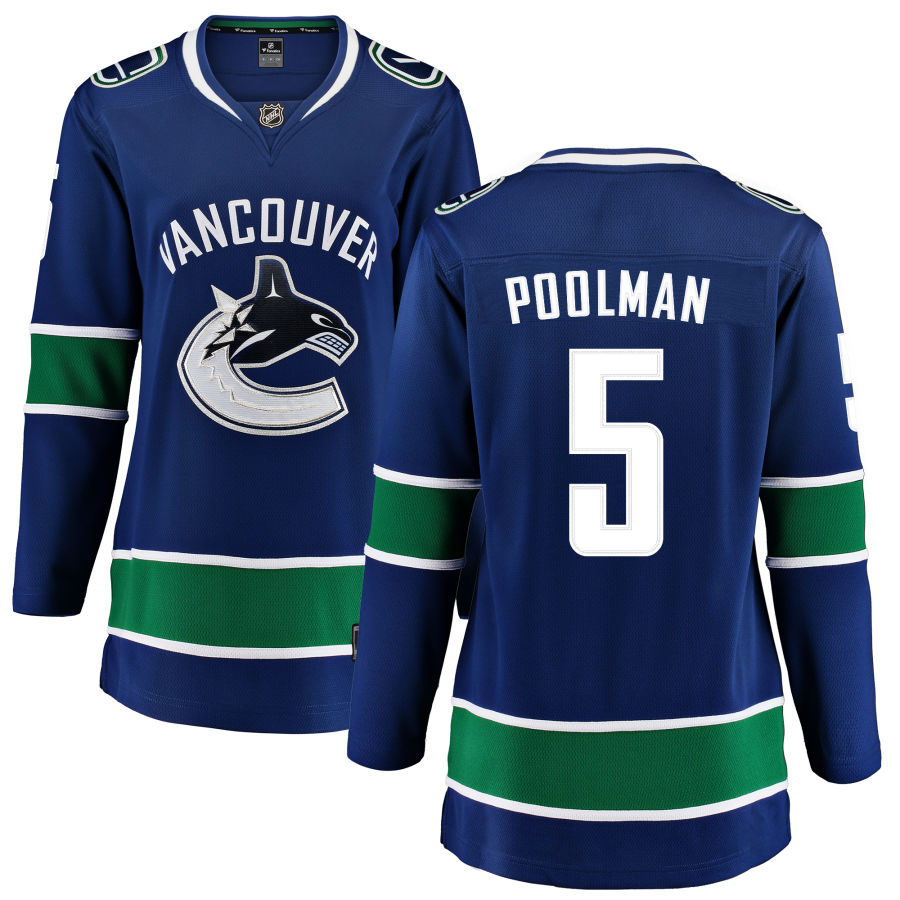 Tucker Poolman Vancouver Canucks Fanatics Branded Women's Home Breakaway Jersey - Blue