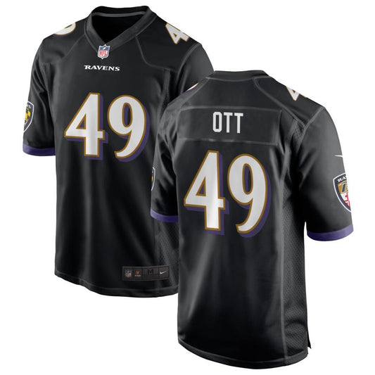 Tyler Ott Baltimore Ravens Nike Youth Game Jersey - Black