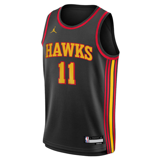 Boys' Grade School Trae Young Jordan Hawks Swingman Jersey Statement Edition - Black