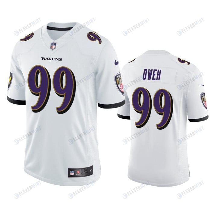 Baltimore Ravens Jayson Oweh 99 White Vapor Limited Jersey