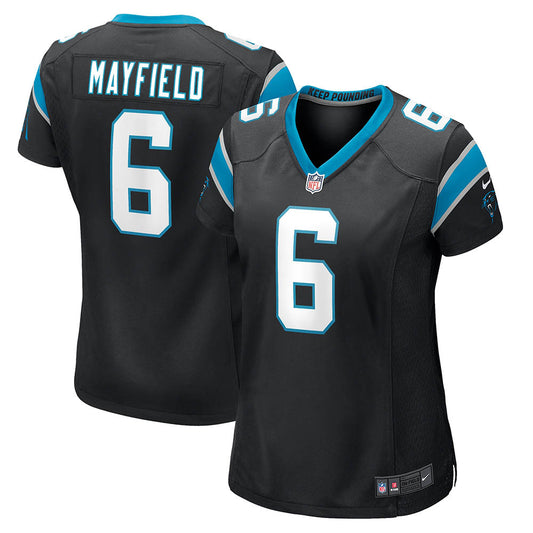 Women's Carolina Panthers Baker Mayfield Home Player Game Jersey Black