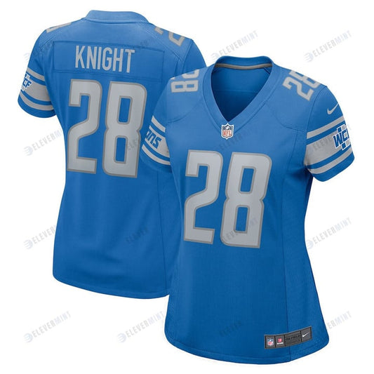 Zonovan Knight 28 Detroit Lions Women Team Game Jersey - Blue