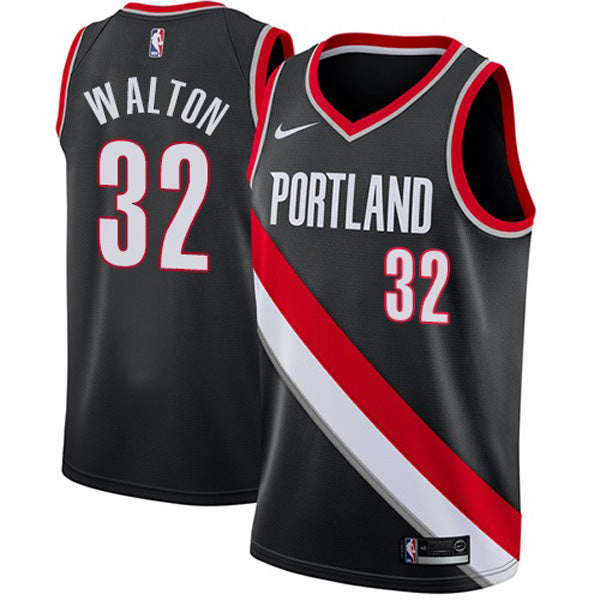 Youth Portland Trail Blazers Bill Walton Icon Edition Jersey - Black