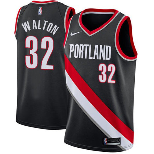 Youth Portland Trail Blazers Bill Walton Icon Edition Jersey - Black