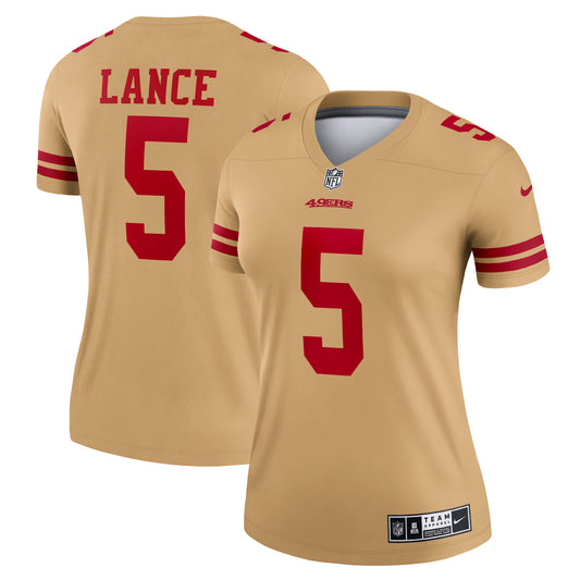 Trey Lance San Francisco 49ers Nike Women's Inverted Legend Jersey - Gold