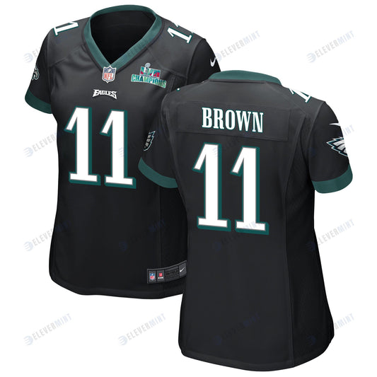 A.J. Brown 11 Philadelphia Eagles Super Bowl LVII Champions Women Game Jersey - Black