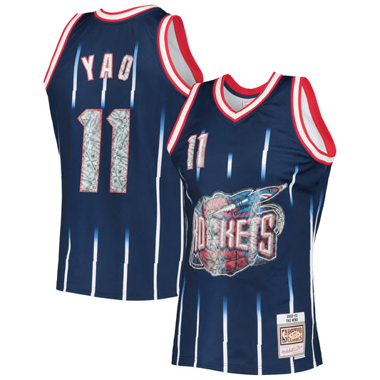 Yao Ming Houston Rockets Mitchell & Ness 1996-97 Hardwood Classics NBA 75th Anniversary Diamond Swingman Jersey - Navy