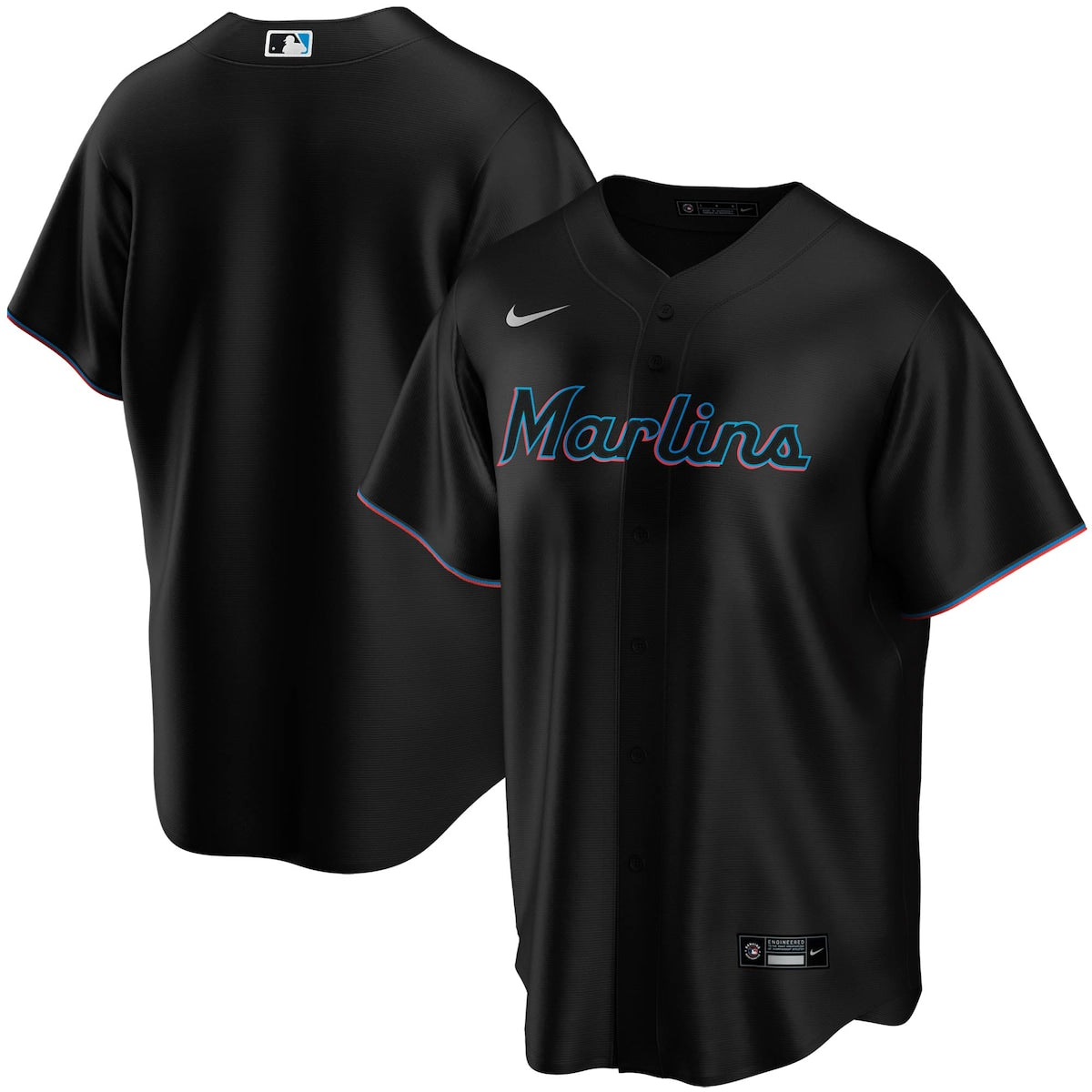 Boys' Grade School  Nike Marlins Alternate Replica Team Jersey - Black