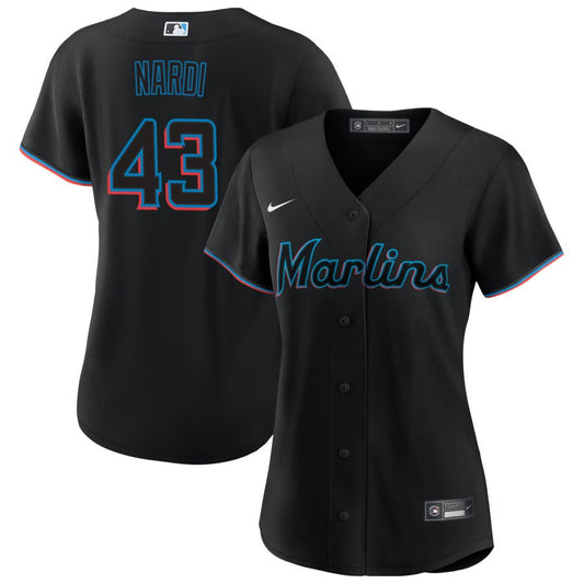 Andrew Nardi Miami Marlins Nike Women's Alternate Replica Jersey - Black