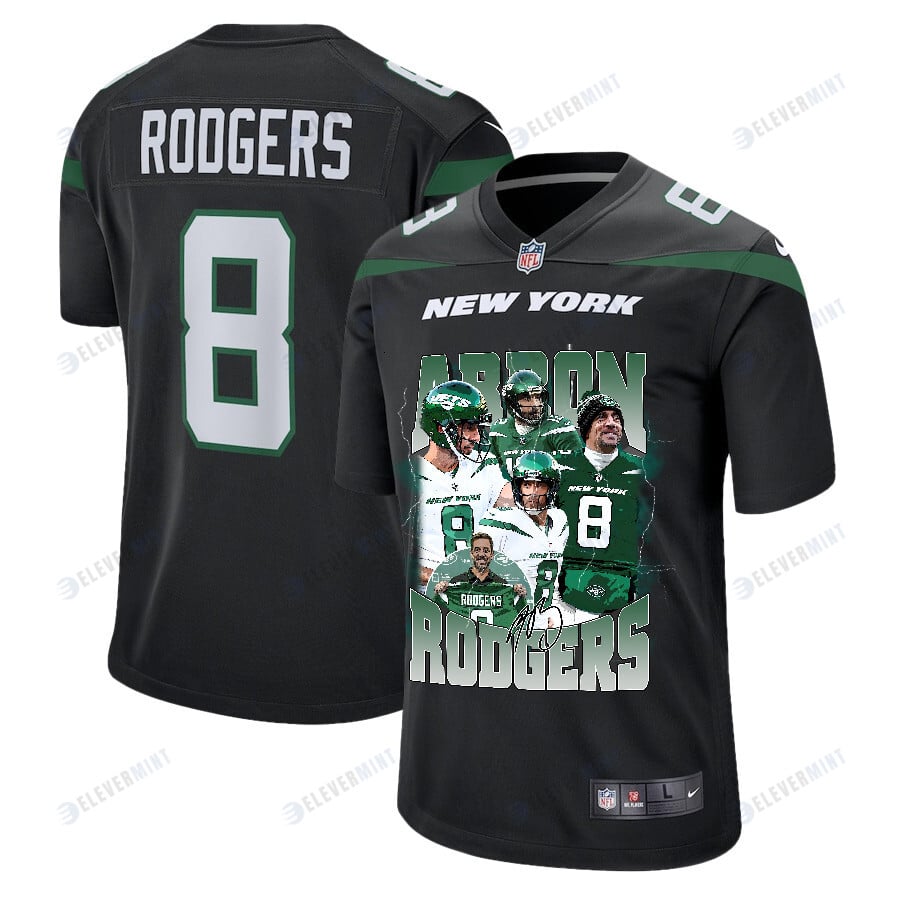 Aaron Rodgers 8 New York Jets Legacy Game Jersey - Men, Black