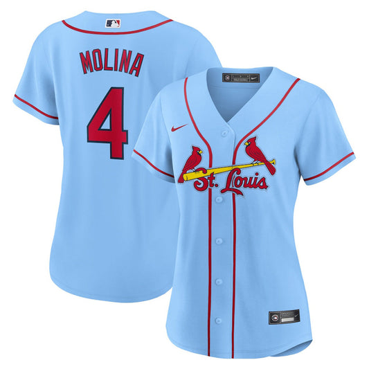 Women's St. Louis Cardinals Yadier Molina Alternate Player Jersey - Light Blue