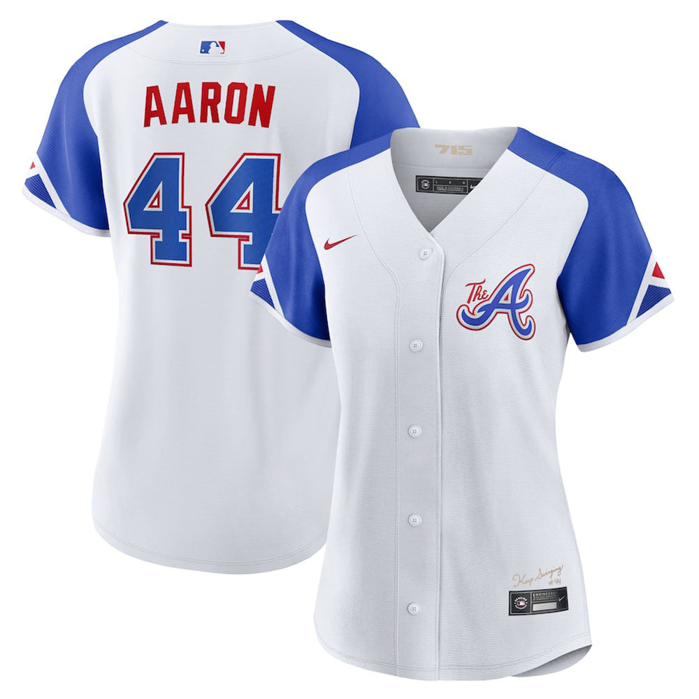 Women's Atlanta Braves Hank Aaron 2023 City Connect Replica Jersey - White