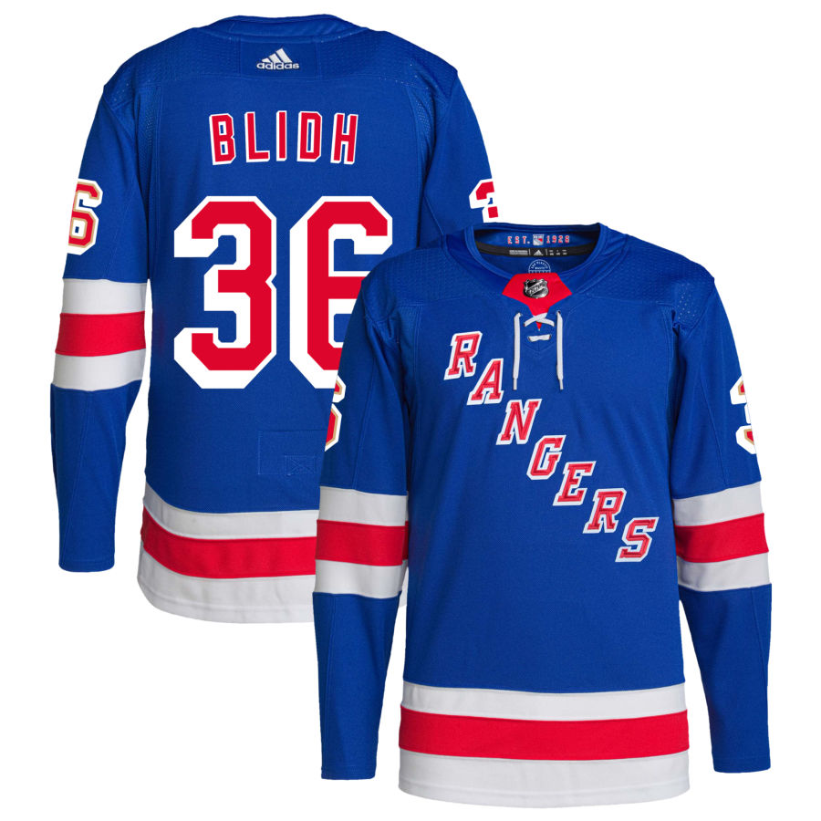 Anton Blidh New York Rangers adidas Home Primegreen Authentic Pro Jersey - Royal