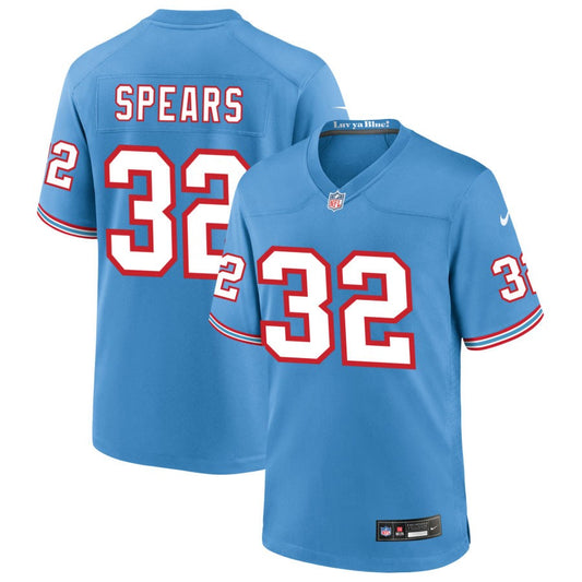 Tyjae Spears Tennessee Titans Nike Oilers Throwback Game Jersey - Light Blue