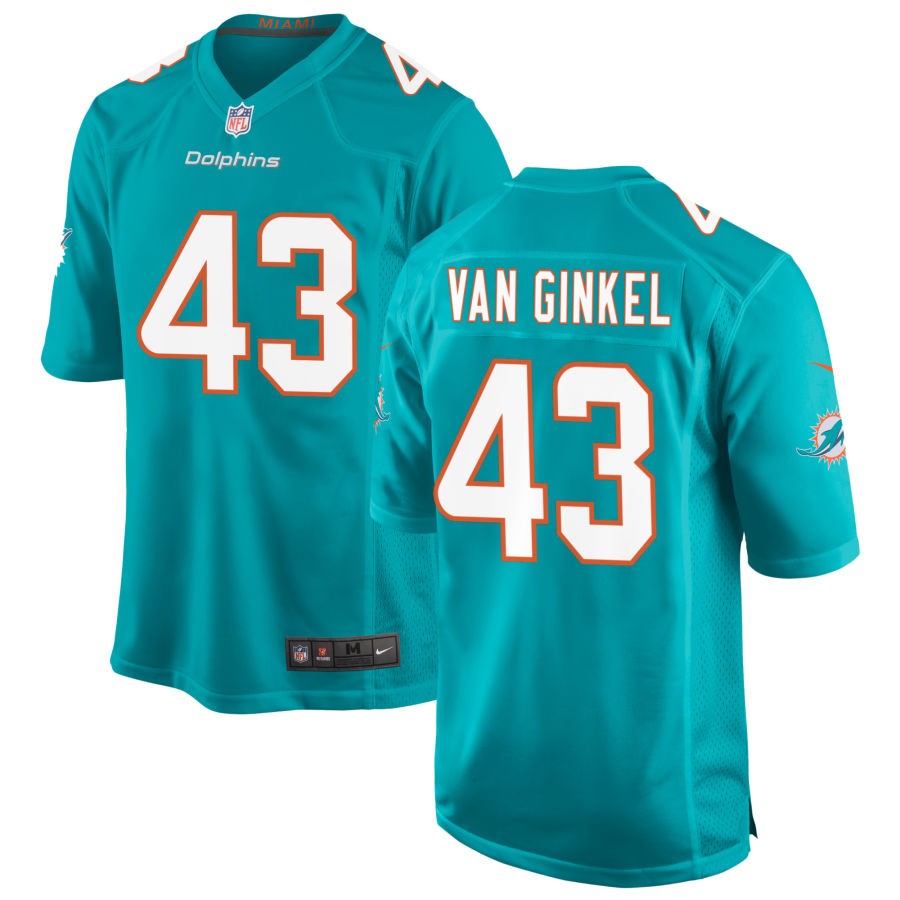 Andrew Van Ginkel Miami Dolphins Nike Game Jersey - Aqua