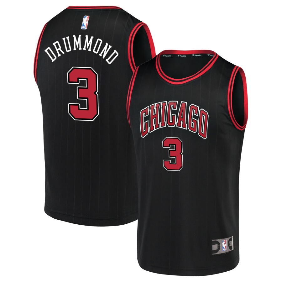 Andre Drummond Chicago Bulls Fanatics Branded Fast Break Replica Jersey Black - Statement Edition