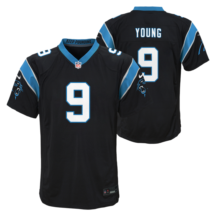 Youth Carolina Panthers Bryce Young Black Game Jersey