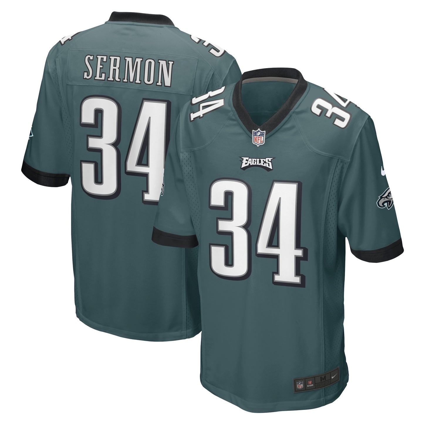 Trey Sermon Philadelphia Eagles Nike Game Player Jersey - Midnight Green